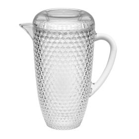 2.5 Quarts Water Pitcher with Lid, Diamond Cut Unbreakable Plastic Pitcher, Drink Pitcher, Juice Pitcher with Spout BPA Free