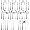 Vesteel 45-Piece Silverware Set with Serving Utensils, Stainless Steel Hammered Flatware Cutlery Set for 8 Include Forks Knives Spoons, Heavy Duty & M