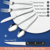 Cibeat 24-Piece Silverware Set with Steak Knives, Stainless Steel Flatware Set, Kitchen Cutlery Set for 4, Include Steak Knife/Fork/Spoon, Dishwasher