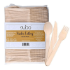 Disposable Wooden Cutlery Utensils Set ‚Äö(Pack of 275) 110 Forks 55 Knives 110 Spoons, 5.5-inch Set Eco-Friendly Compostable Silverware Kit Biodegrad