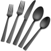 VeSteel 40-Piece Matte Black Silverware Set, Stainless Steel Flatware Set Service for 8, Metal Cutlery Eating Utensils Tableware Includes Forks/Spoons