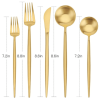 Matte Gold Silverware Set, SHARECOOK 20-Piece Stainless Steel Satin Finish Flatware Set , Tableware Cutlery Set for Home and Restaurant