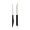 GoodCook 2-Piece Serrated Blade Steak Knife Set, Black/Silver