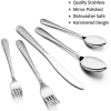 Hammered Silverware Set for 8, VeSteel 40-Piece Stainless Steel Flatware Cutlery Set, Includes Knives, Forks, Spoons, Modern Design & Mirror Polished