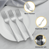 Bestdin 36 Pieces Forks Set, 8.2" Stainless Steel Dinner Forks Silverware, Pattern Design Mirror Polished Flatware Forks Dishwasher Safe, Table Forks