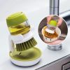 Dish Scrubber Brush with Handle, 3 Pack Kitchen Scrub Brush for Dishes, Sink Cleaning Brush for Bowl Pot Pan Vegetables