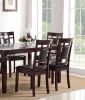 Modern Contemporary 7pc Dining Set Espresso Finish Unique Eyelet Back 6x Side Chairs Cushion Seats Dining Room Furniture