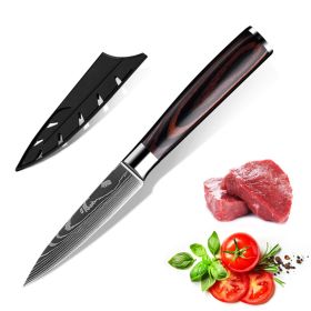 10PCS Japanese Damascus Steel Chef Knife - Professional Hardened Kitchen Knives Cut Stainless Steel Santoku Kitchen (Option: 3.5PARING KNIFE)