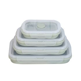 Silicone lunch box (Option: Green1-350ml)