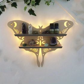 1pc Crystal Display Shelf - Wall Mounted Decorative Shelf for Moon Moth Butterfly Lamp - Perfect for Halloween, Thanksgiving, Christmas, and New Year (Color: Yue'e God Primary Color [with LED Light 59.06 inch])