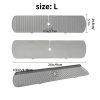 1pc Faucet Sink Splash Guard Mat, Silicone Faucet Water Catcher Mat Cover, Sink Draining Pad Behind Faucet, Gray Black Silicone Drying Mat For Bathroo